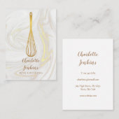 Elegante Gold Whisk Catering Wirbel Visitenkarte (Vorne/Hinten)
