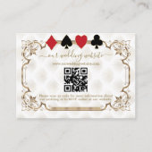 Elegante Gold White Art Deco QR Code Hochzeit Begleitkarte (Vorderseite)