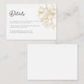 Elegante Gold White Beach Hochzeitskarte Begleitkarte (Vorne/Hinten)