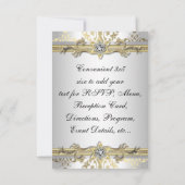 Elegante Gold White Black Damask UAWG RSVP Karte (Rückseite)