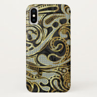 Elegante Gold & White Diamonds Abstrakte Wirbel