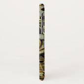 Elegante Gold & White Diamonds Abstrakte Wirbel Case-Mate iPhone Hülle (Hinten/Links)