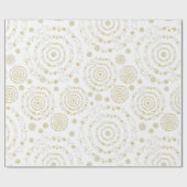 Elegante Gold White Handrawn Weihnachtsmuster Geschenkpapier (Flach)
