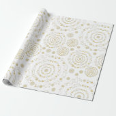 Elegante Gold White Handrawn Weihnachtsmuster Geschenkpapier (Ungerollt)
