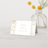 Elegante Gold White Marble Wedding Place Card Platzkarte (Rückseite)