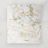 Elegante Gold White Marble Wedding Place Card Platzkarte (Innenseite Aufgefaltet)