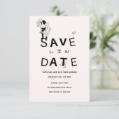 Elegante Gold & White Save the Date Card (Stehend Vorderseite)
