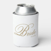 Elegante Gold White Script Bride kann cooler werde Dosenkühler (Kanne Vorderseite)