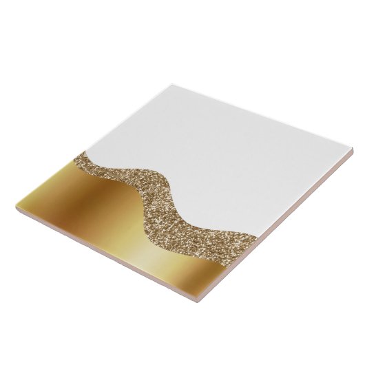 Elegante Gold White Wave  Fliese (Seite)