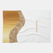 Elegante Gold White Wave Geschirrtuch (Horizontal)