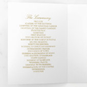 Elegante Gold & White Wedding Dreifach-gefaltete Programmkarte (Innen Erste Seite)
