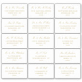 Elegante Gold & White Wedding individuelle Adresse Aufkleber (Vorderseite)