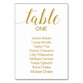 Elegante Gold White Wedding Seating Chart Cards Tischnummer (Rückseite)