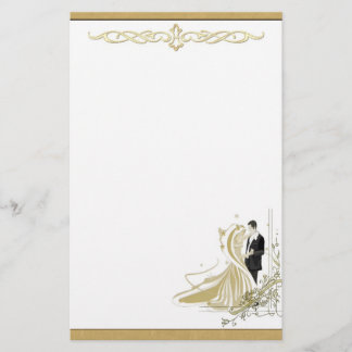 Elegante Gold & White Wedding Stationery Briefpapier