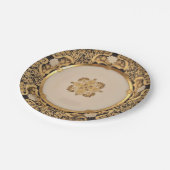 Elegante Gold Wiener Hochzeitszettel Pappteller (Schrägansicht)