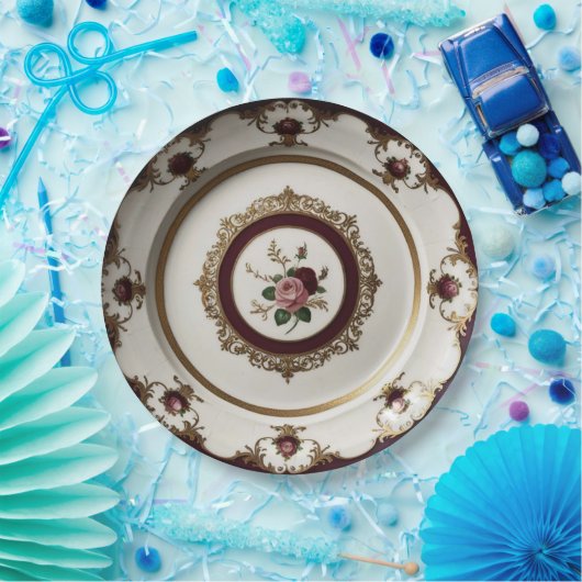 Elegante Gold Wildblume Blumenzwiebeln Keramik Hoc Pappteller (Party)