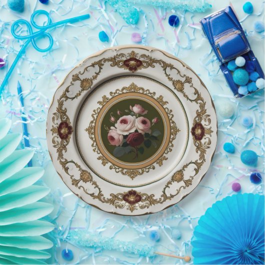 Elegante Gold Wildblume Blumenzwiebeln Keramik Hoc Pappteller (Party)