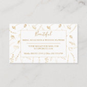 Elegante Gold Wildblume Feminine Visitenkarte (Rückseite)