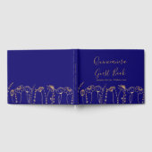 Elegante Gold Wildblume Sketch Gästebuch (Voll)