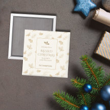 Elegante Gold Winter Blätter Weihnachten