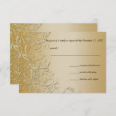 Elegante Gold Wirbel Hochzeit RSVP Response Card (Vorne/Hinten)