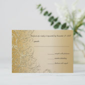 Elegante Gold Wirbel Hochzeit RSVP Response Card (Stehend Vorderseite)