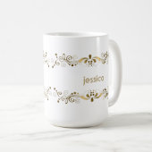 Elegante Gold-Wirbel Kaffeetasse (VorderseiteRechts)