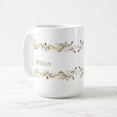 Elegante Gold-Wirbel Kaffeetasse (Vorderseite Links)