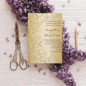 Elegante Gold Wirbel Schwarzer Schriftart Einladun Einladung