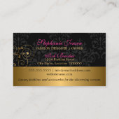 Elegante Gold Wirbel und Damask Visitenkarte (Rückseite)