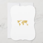 Elegante Gold World Map Hochzeit in Urlaubsort Einladung (Rückseite)