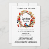 Elegante Gold Wreath Corporate Christmas Party Inv Einladung (Vorne/Hinten)