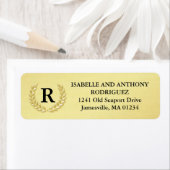 Elegante Gold Wreath Monogram Rücksendeadressen-Au (Insitu)