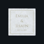 Elegante Gold Writing Marble Magnet-Gastgeschenk H Steinmagnet<br><div class="desc">Dieser elegante Marmor-Hochzeitsmagnet mit goldener Schrift ist eine durchdachte Gastgeschenk Hochzeit für Ihre Gäste oder für die Eltern der Braut, Brautjungfrauen oder Trauzeugen. Es zeichnet sich durch ein elegantes, raffiniertes und zeitloses Design aus, das personalisiert sein kann, um Ihre Wünsche zu Anzug. Klicken Sie zum Anpassen einfach auf "Diese Vorlage...</div>
