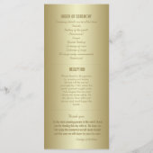 Elegante Gold Zeremonie Programm Rack Card (Rückseite)