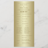 Elegante Gold Zeremonie Programm Rack Card (Vorderseite)