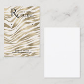 Elegante Gold Zibra Print Display Card Visitenkarte (Vorne/Hinten)