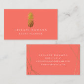 Elegante Goldananas-Koralle Visitenkarte (Vorne/Hinten)