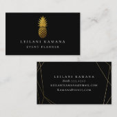 Elegante Goldananas Visitenkarte (Vorne/Hinten)