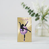 elegante Goldballerina Visitenkarte (Stehend Vorderseite)