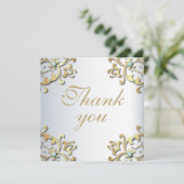 Elegante goldbarocke Grenze auf Silberhochzeit (Stehend Vorderseite)