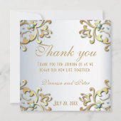 Elegante goldbarocke Grenze auf Silberhochzeit (Rückseite)