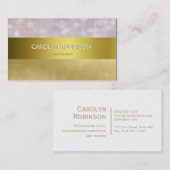 Elegante GoldBokeh Lichter mit Goldband Visitenkarte (Vorne/Hinten)