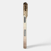 Elegante goldbraune Tropfen Glitzer Monogramm Case-Mate iPhone Hülle (Rückseite / Rechts)