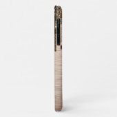 Elegante goldbraune Tropfen Glitzer Monogramm Case-Mate iPhone Hülle (Hinten/Links)