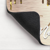 Elegante goldbraune Tropfen Glitzer Monogramm Mousepad (Ecke)