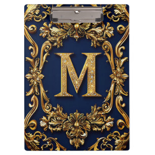 Elegante Goldbuchstabe M Dekoration Klemmbrett