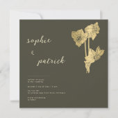 Elegante Golddaffodien Minimalistische Frühjahrsse Einladung (Vorderseite)