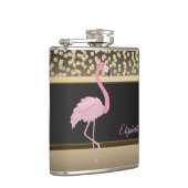 Elegante Golddiamanten, rosa Flamingo-Personalisie Flachmann (Rechts)