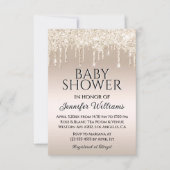 Elegante Golddusche geschlechtsneutrale Babydusche Einladung (Vorderseite)